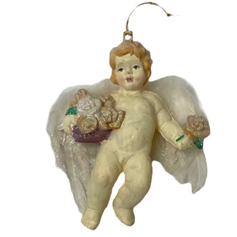 Cherub Angel Victorian Old World Rare Vintage Christmas Ornaments Decorations